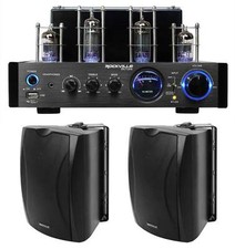 Rockville BluTube LED Tube Amplifier Home Bluetooth Receiver 2 6.5" Speakers