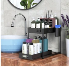 Kjfeoiye Under Sink Organizer w/2 Tier Sliding Drawers Cabinet Organizer 6072