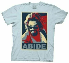 The Dude Abide - The Big Lebowski LIGHT BLUE T Shirt LARGE