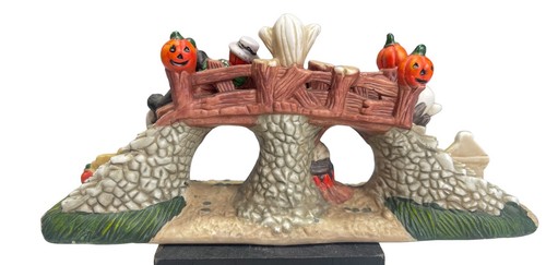 Vintage 2000's Spooky Hollow Porcelain Halloween Village Eerie Tree Arch - Picture 3 of 13