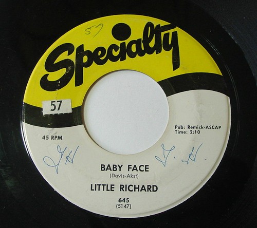 45 RPM LITTLE RICHARD Baby Face b/w I'll Never Let You Go SPECIALTY 645 VG++ - Picture 2 of 3