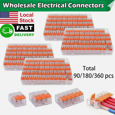 Lot Of For 221 Electric Connectors Wire Block Clamp Termin Cable Reusable