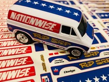 Auto World AFX Custom Dodge Rod Shop Street Van Decals