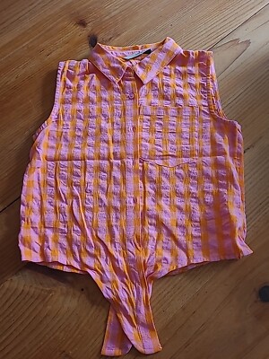 George Mädchen gestreiftes ärmelloses Sommershirt 8-9 Jahre sehr guter Zustand