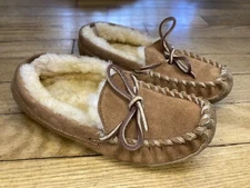 L.L. Bean 296248 Kids Wicked Good  Shearling Moccasins Slippers Shoes Kids Sz 13