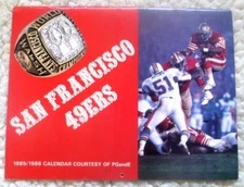 Vintage 1985 - 86 San Francisco 49ers Calendar PG&E Montana Lott Craig Clark