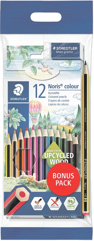 STAEDTLER Buntstifte Malstifte Noris Club + Bleistift und Radierer