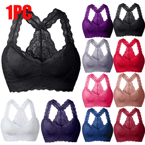 Women Lace Bras Comfortable Bralette Solid Sexy Underwear Vest Female Wireless L