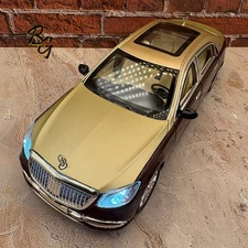 2025 Mercedes Maybach S680 With Lights/Sound/Box - 1:24 Scale - Red/Beige