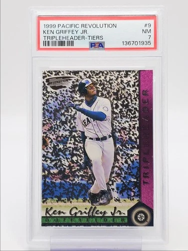 KEN GRIFFEY JR. 1999 PACIFIC REVOLUTION TRIPLEHEADER TIERS /99 PSA 7 Q3470