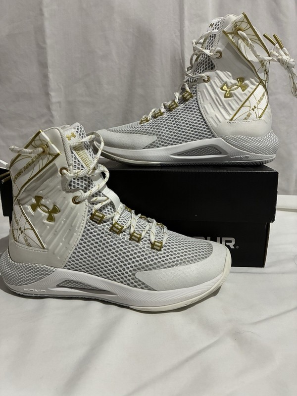 Under Armour UA HOVR Highlight Ace Volleyball Shoes White Gold US Size 5.5