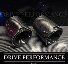 BLACK CARBON FIBRE M PERFORMANCE EXHAUST TIPS BMW 1 2 SERIES F40 F44 M135i M235i