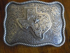 NOCONA STATE OF TEXAS 3D BELT BUCKLE MEASURES 3 3/4" X 2 3/4"