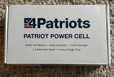 4Patriots Patriot Power Cell Portable Solar Power Bank - 8,000 mAh Battery NEW