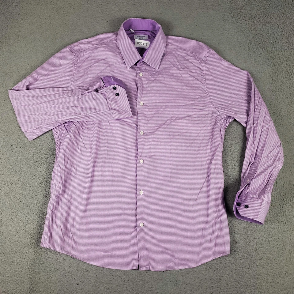 Camisa Duchamp London Para Hombres XL Calce Ajustado Vestido Puño Francés 17.5 Botones Formal Foto 2 de 4
