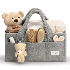 PeraBella Baby Diaper Caddy Organizer Portable Handle Car Wipes Storage Bin