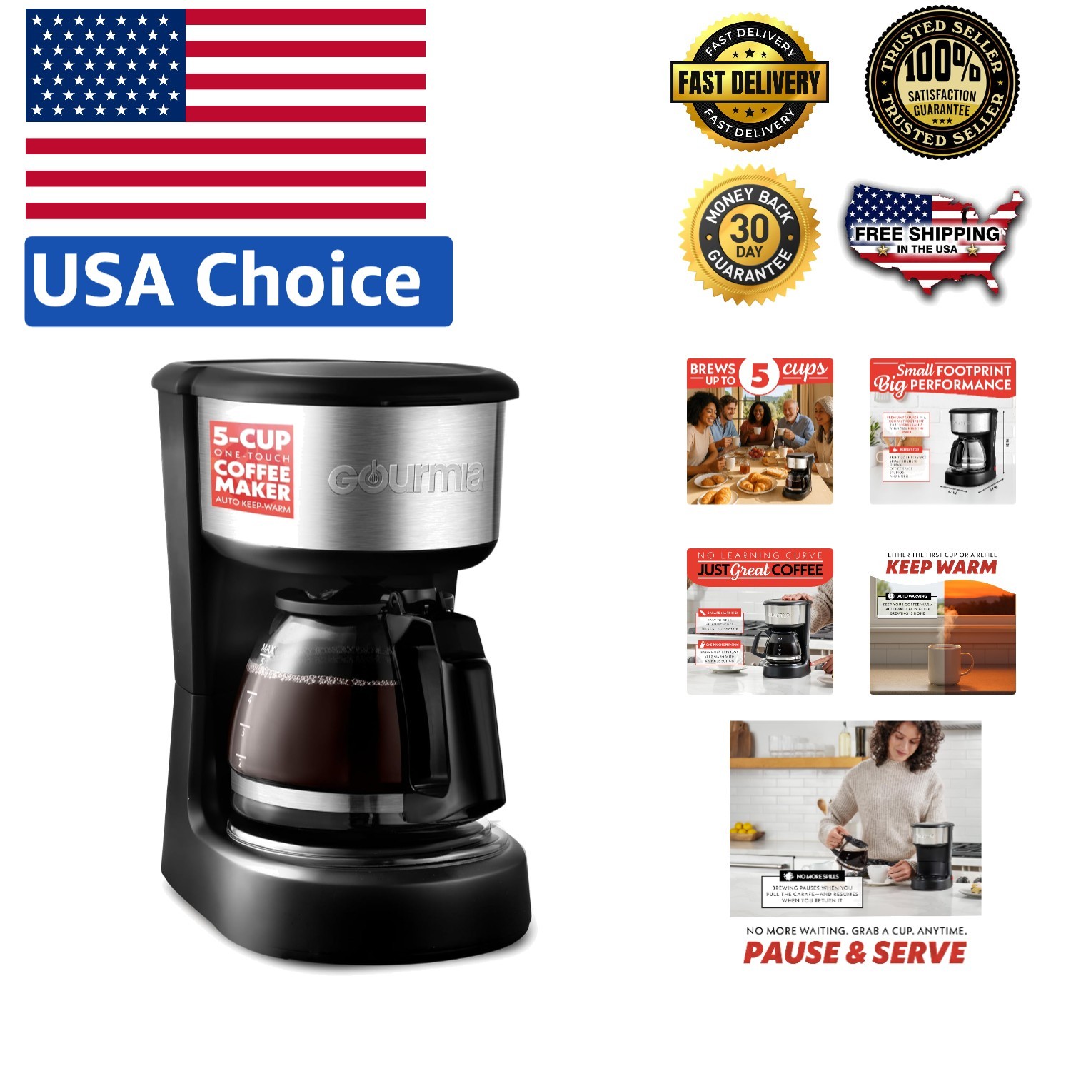 With Stainless Steel Accents - Effortless Brewing