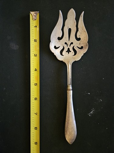 VINTAGE GHF STERLING SILVER HANDLE SERVING FORK UTENSIL GH FRENCH CO Rare Piece - Picture 2 of 4
