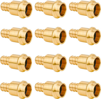 12 Pack 1/2'' Press Pro Press X 1/2'' PEX Adapter Crimp Fittings Brass Coupling Co