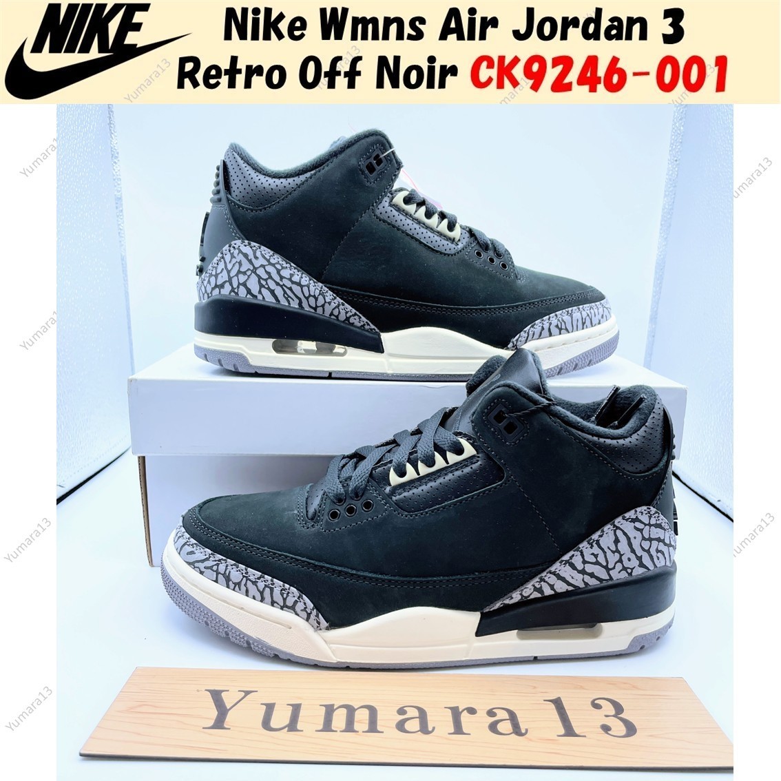 Nike Wmns Air Jordan 3 Retro Off Noir Black CK9246-001 Women's
