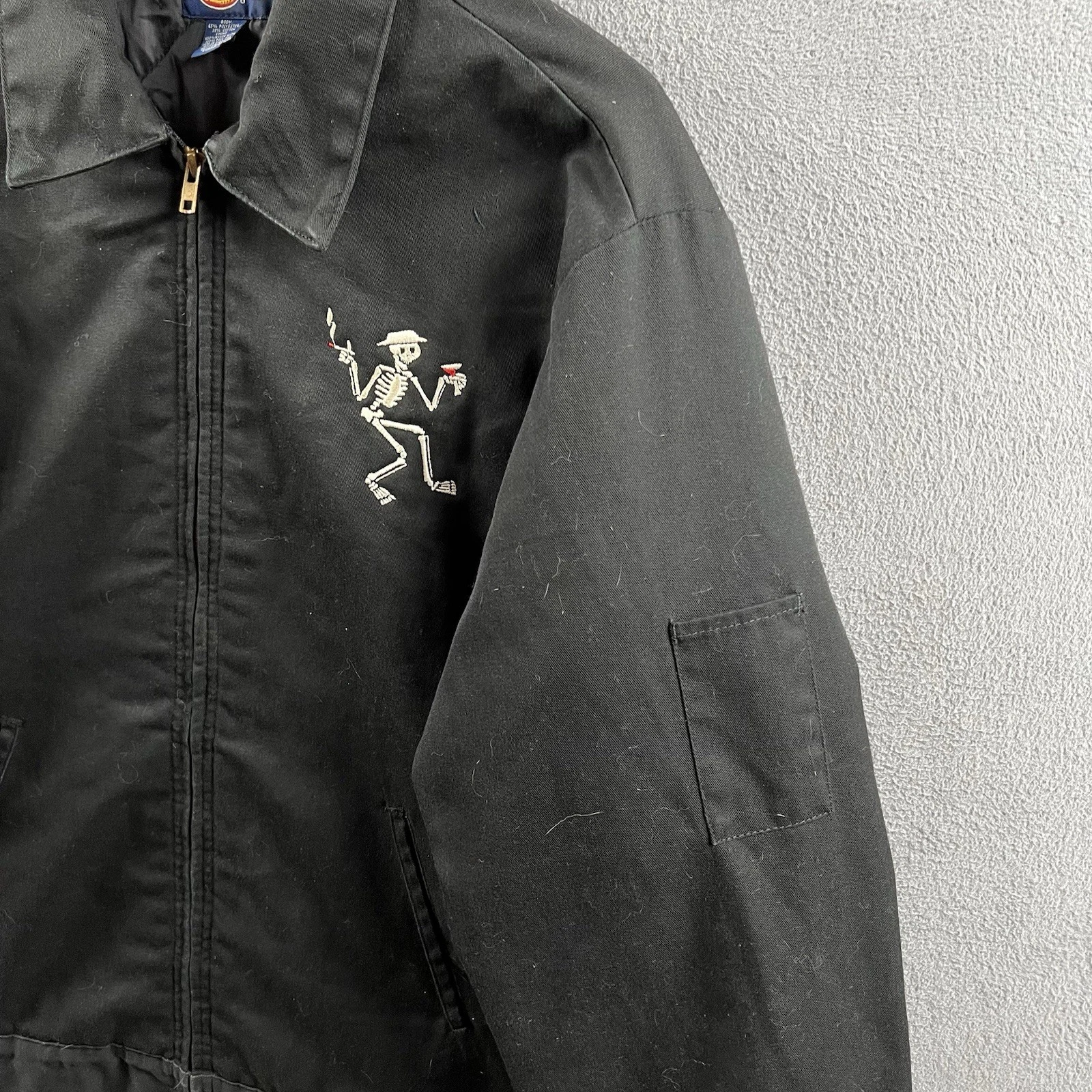 Vintage Dickies Social Distortion Jacket Mens XL Black Lined Skully 90s Workwear image 9