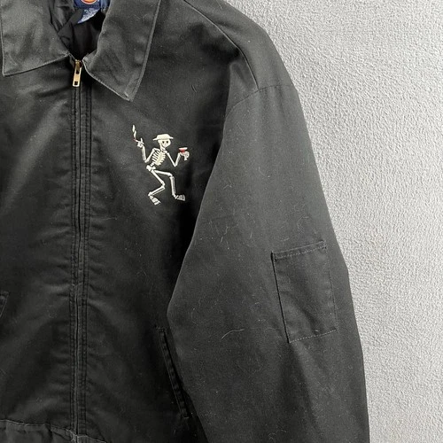 Vintage Dickies Social Distortion Jacket Mens XL Black Lined Skully 90s Workwear image 9