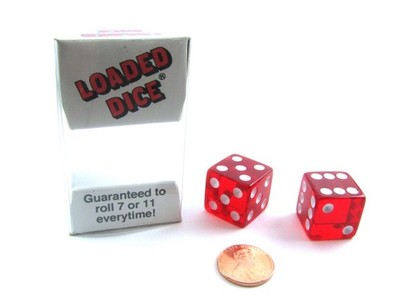 1 X Transparent Loaded Dice (2) 1.7 inches