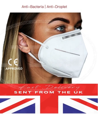 HEALTHCARE PLUS 10 x Face Masks Breathable High-Filtration Protects from Flu, Allergy & Dust
