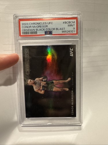 Conor Mcgregor 2023 Panini UFC Obsidian Black Color Blast Card #BCB-CM PSA 9
