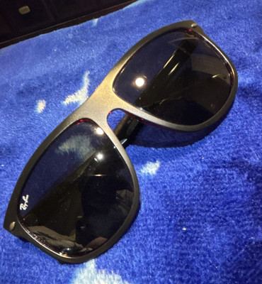 Ray-Ban Square Sunglasses Black Plastic Frame Tinted Lenses w/ Case & Box