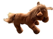 Unipak Designs 8" Standing Brown Horse Plush Toy Stuffed Animal