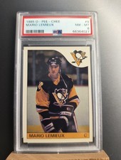1985 O-PEE-CHEE #9 MARIO LEMIEUX RC ROOKIE PSA 8 NM-MT