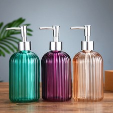 Glass Soap Dispenser Lotion Liquid Pump Sink Bathroom Kitchen 330/400ml