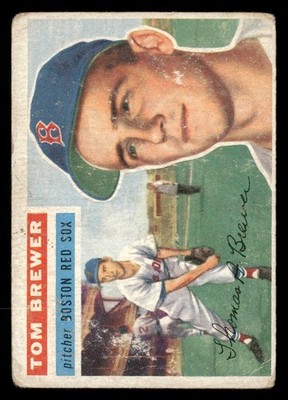 1956 Topps #34a Tom Brewer White Back Very Good