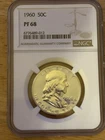 1960 Franklin Half Dollar 50C NGC PF68 Proof 90% Silver Certified Coin