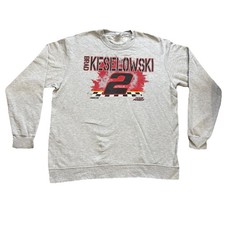 Brad Keselowski NASCAR Team Penske #2 Grey Sweatshirt Port Company XL