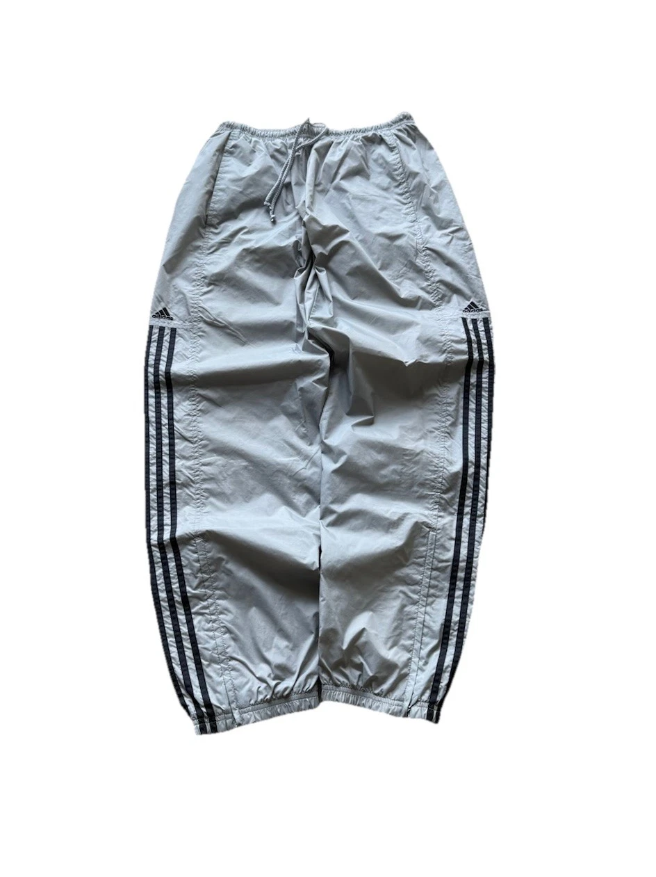 Vintage Adidas Wide Leg Track Pants Mens XL Gray Training Gym Y2K Sportswear