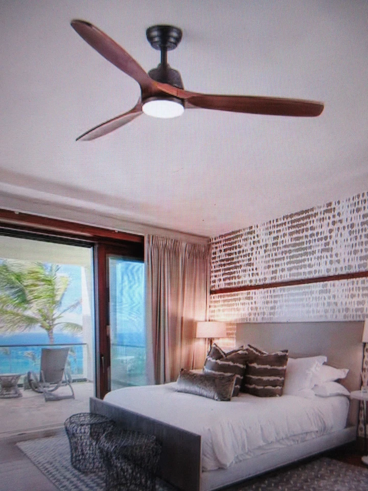 Yuhao Farmhouse 52 in. Integrated LED Indoor Matte Black Ceiling Fan with Remote - Image 4 of 4