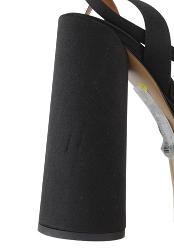 EMPORIO ARMANI X3P738 Women Heels EU37 Black Satin Open Toe Platform Sandals - Picture 13 of 13