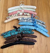 Vintage Padded Satin Fabric Lingerie Hangers Mixed Colors Lot Of 14 READ