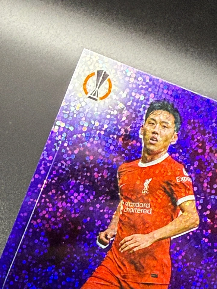 Wataru Endo 2023-24 Topps Chrome UCC Violet Speckle Refractor #d /299 Liverpool - Image 4 of 4