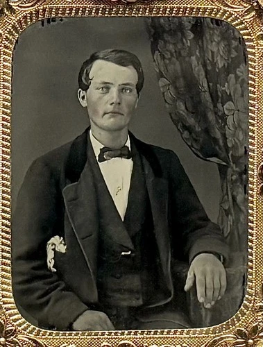1/9th Plate Ambrotype - Young Man by J. J. Boynton in Thermoplastic Union Case