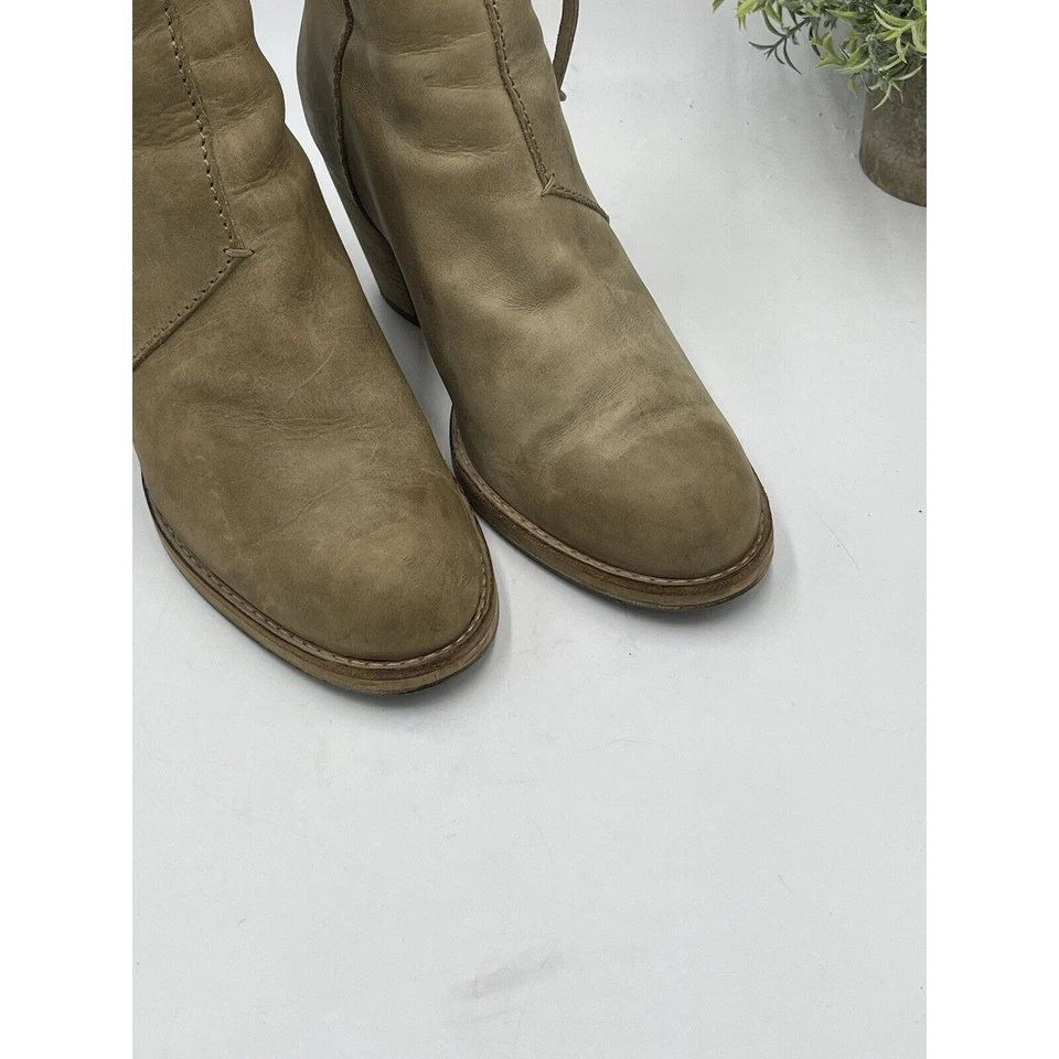 Acne Studios Luxury Beige Pistol Leather Side Zip Ankle Booties Sz39/8.5 US - Image 2 of 4
