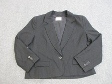 Vintage Pendleton Blazer Womens 12 Black Virgin Wool Made in USA 1-Button Lined
