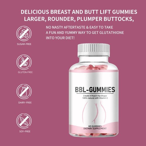 BBL Gummies for Butt Hips &Enlargement 100% Natural Maca Root Butt Firming - Picture 9 of 10