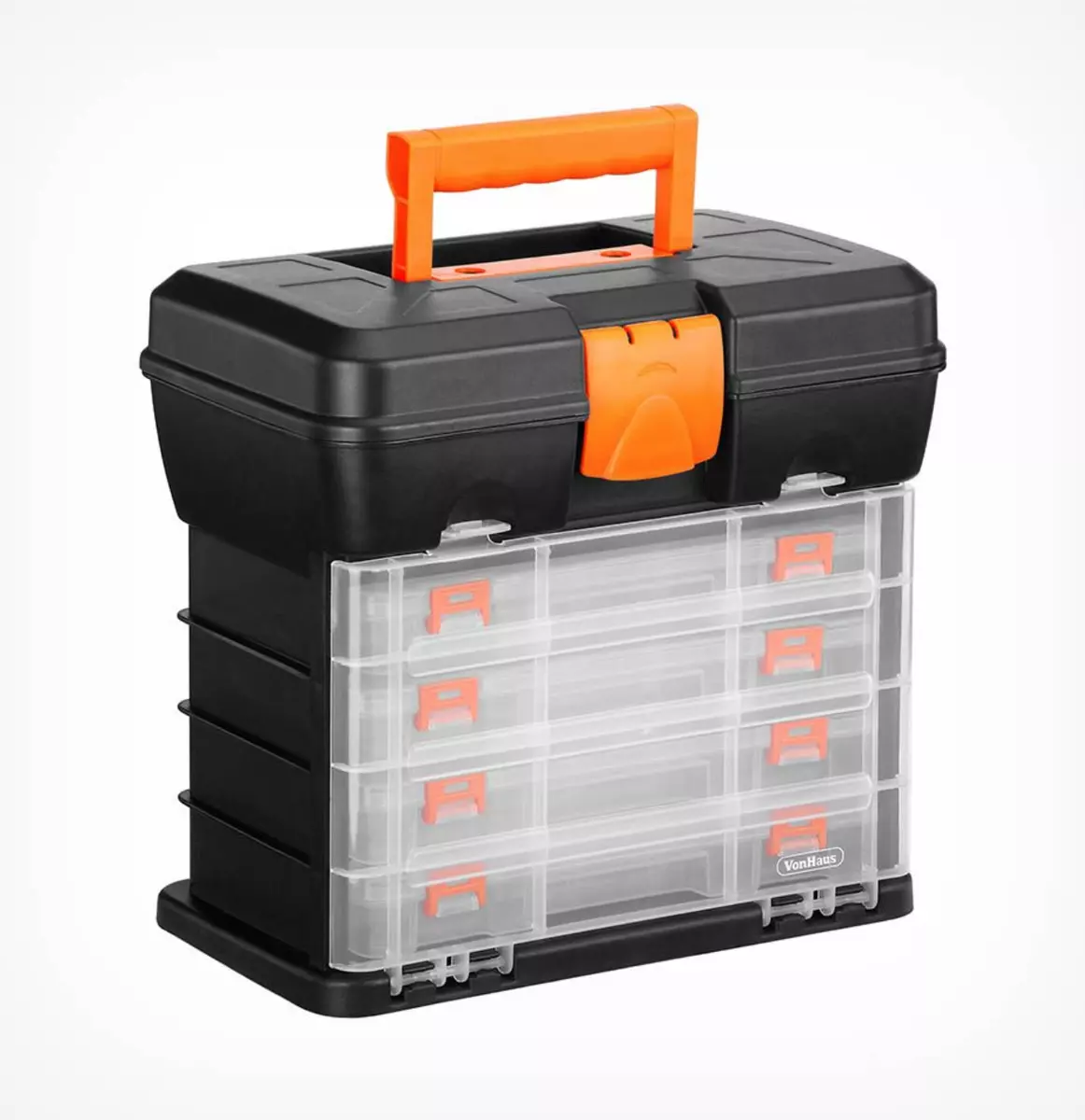 Utility DIY Storage Tool Box Carry Case 4 Drawers Screw Organiser Hobby  Dividers