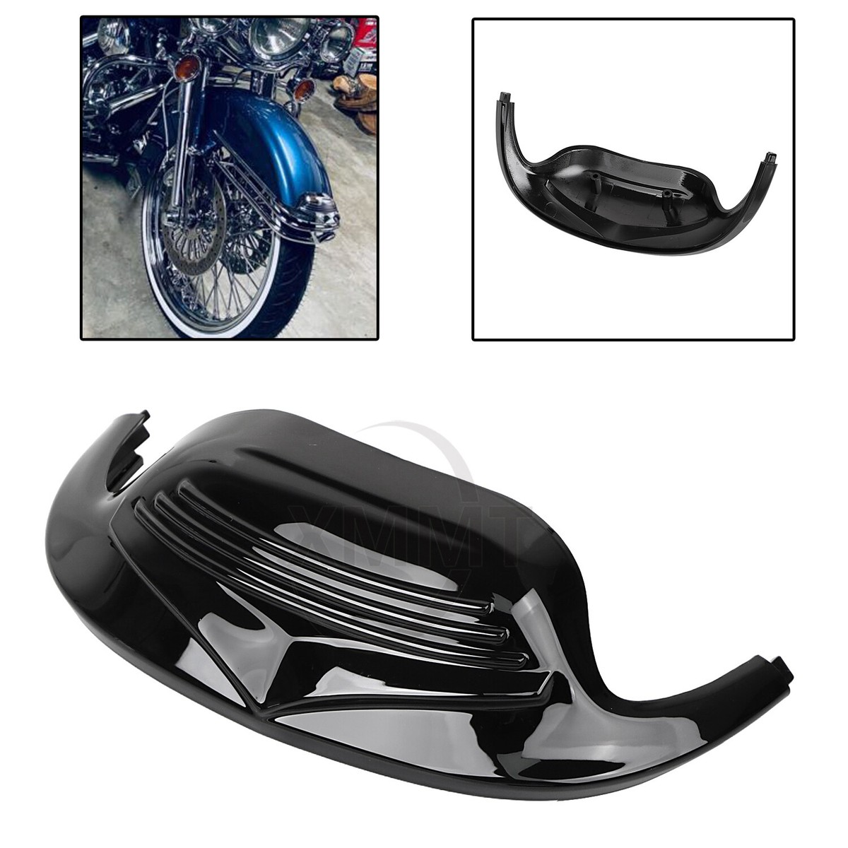 Vivid Black Front Fender Tip Trim For Harley Electra Glide Road