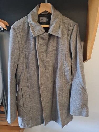 Reiss Men’s Roman Wool Peacoat Granite Grey Size XL
