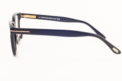 Tom Ford 5853 001 Shiny Black / Blue Block Eyeglasses TF5853-B 001