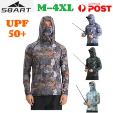 SBART Fishing Jacket Long Sleeve UPF 50+ Anti UV Hoodies Breathable Mask Summer